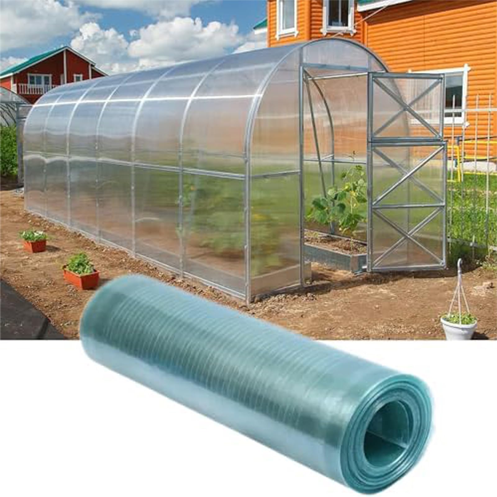 Plaque en Polycarbonate pour Serre,Feuille en Fibre de Verre 0,8mm Panneaux Durable Transparents,Couverture de Toit Isolante Anti-Pluie,pour Jardin Garage Hangar Auvent (0.6m x 20m)