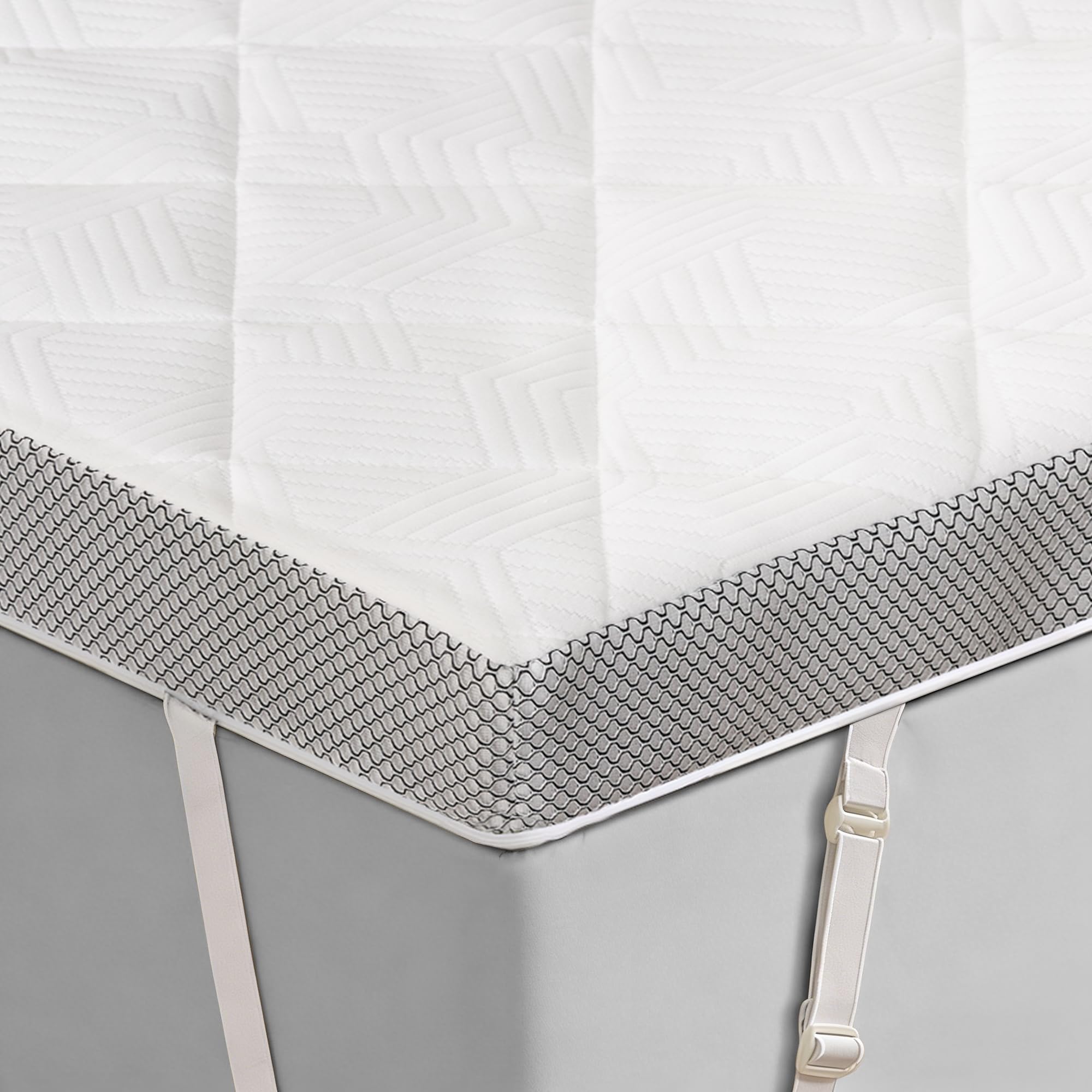 Dyonery Gel Topper 90 x 200 cm, 7,5 cm de Altura de Espuma de Gel, H2&H3 de núcleo de Espuma fría, cubrecolchón para Cama, canapé, sofá Cama, Caravana