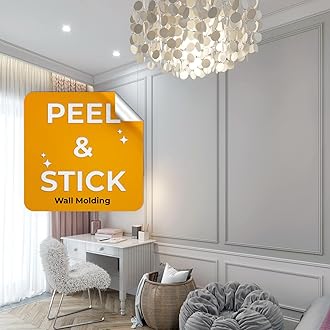 Peel and Stick Pre-Cut Wall molding Frames kit Ready to Assemble, Glue Installation kit | 3 Top 3 Bottom Frames and Chair Rail