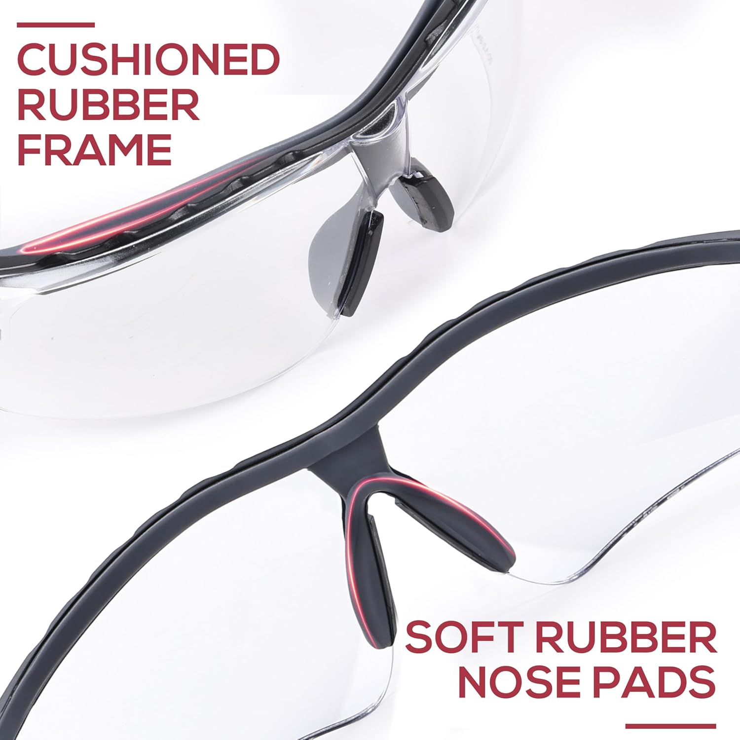 BISON LIFE HiGuard Premium Anti-Fog Safety Glasses – Adjustable Temples, ANSI Z87.1 Scratch-Resistant Lens, UV 400 Goggles