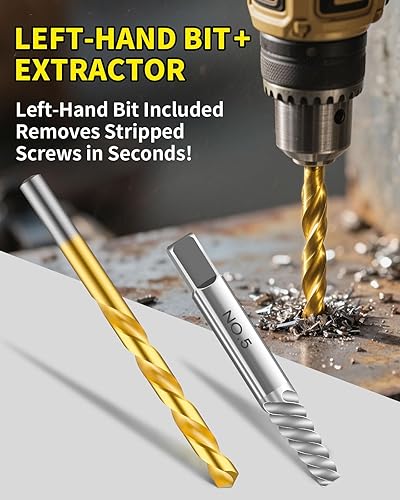Miniatura 3 de Juego de 16 extractores de tornillos con brocas para zurdos, kit de removedor de pernos fácil de sacar para tornillos oxidados dañados y pernos