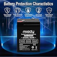 Vista 3 de Miady - Batería recargable sellada de ácido de plomo 6V 5Ah (1 paquete)