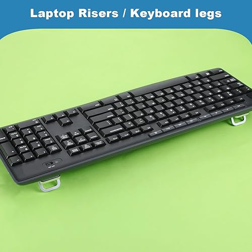 Miniatura 6 de Soporte plegable para laptop, 2 unidades, elevador de teclado de computadora portátil, autoadhesivo, plegable, para la mayoría de teclados, soporte