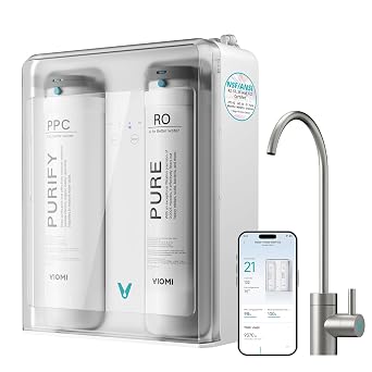 VIOMI Pure B6W 600 GPD Reverse Osmosis System, TDS Reduction, 7-Stage Tankless RO System, Under Sink Water Filter with Faucet, NSF/ANSI 42, 53, 58, and 372 Certified, 21 Pure-to-Drain, APP Control