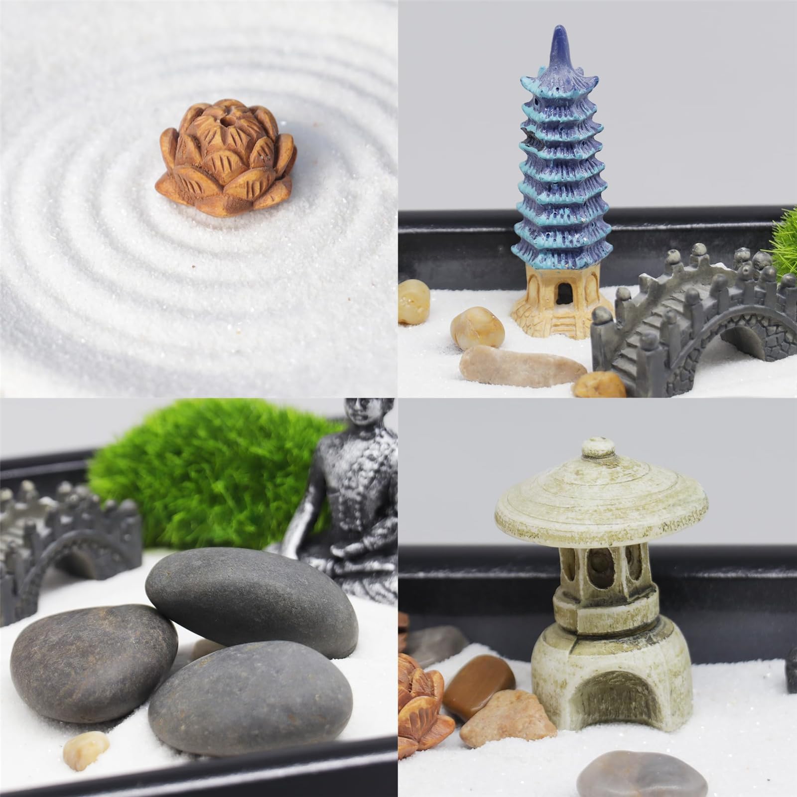 PANFHGFG Set creativo scatole da giardino con arte della sabbia in miniatura per decorazioni personalizzabili e spazio personale per relax a casa, ufficio, scatola sabbia da scrivania