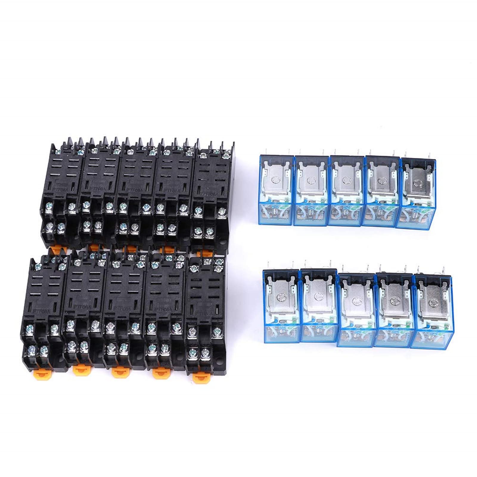 Set di relè, 10Pcs Relè a 8 pin + Set di base Bobina Componente elettronico di alta qualità LY2NJ DC 24V