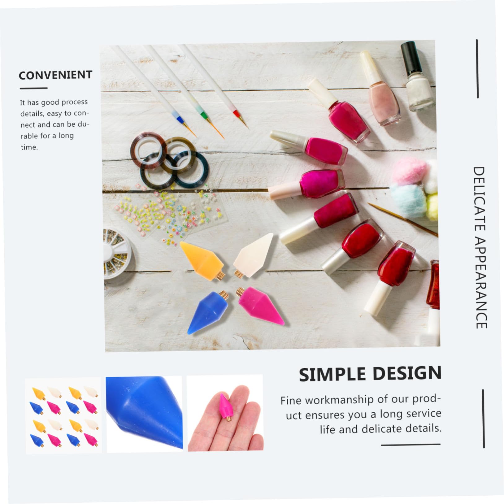 FRCOLOR 48pezzi Teste Penna Per Unghie Per Manicure Strumenti Decorazione in Per Unghie Facili Usare Adatte Per e