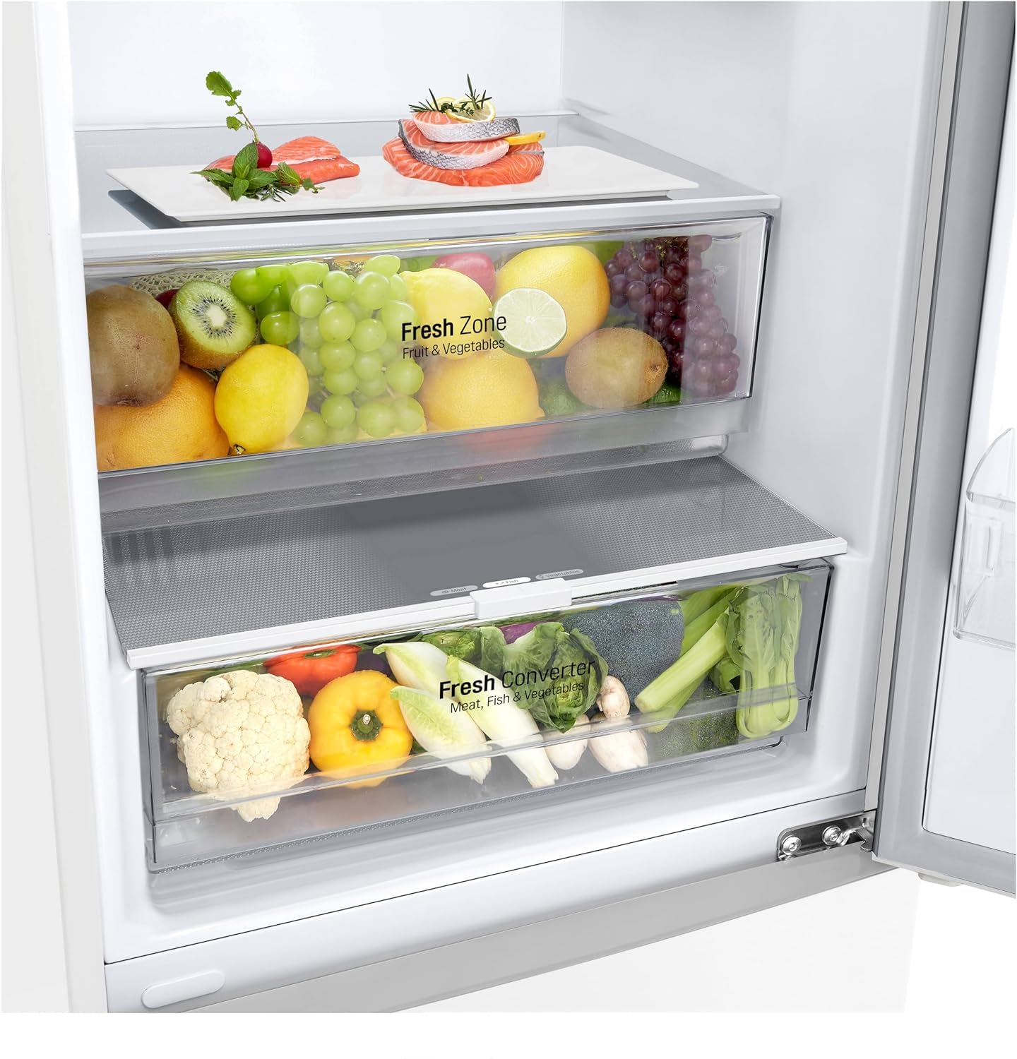 LG GBP62SWNAC Kühl-/Gefrierkombination, Klasse A, 384 L, Super White | DoorCooling+, LINEARCooling, Innendisplay, 59,5 x 203 x 67,5 cm