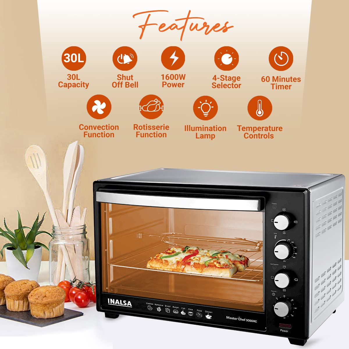 Inalsa MasterChef 30SSRC OTG Features