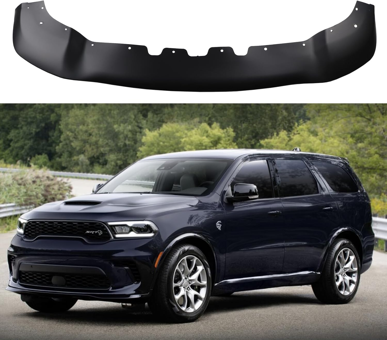 1 Pc Front Bumper Spoiler Splitter Lip Compatible with 2021-2025 Durango R/T GT SRT SXT Gloss Black Enforcer Pursuit Hellcat Style