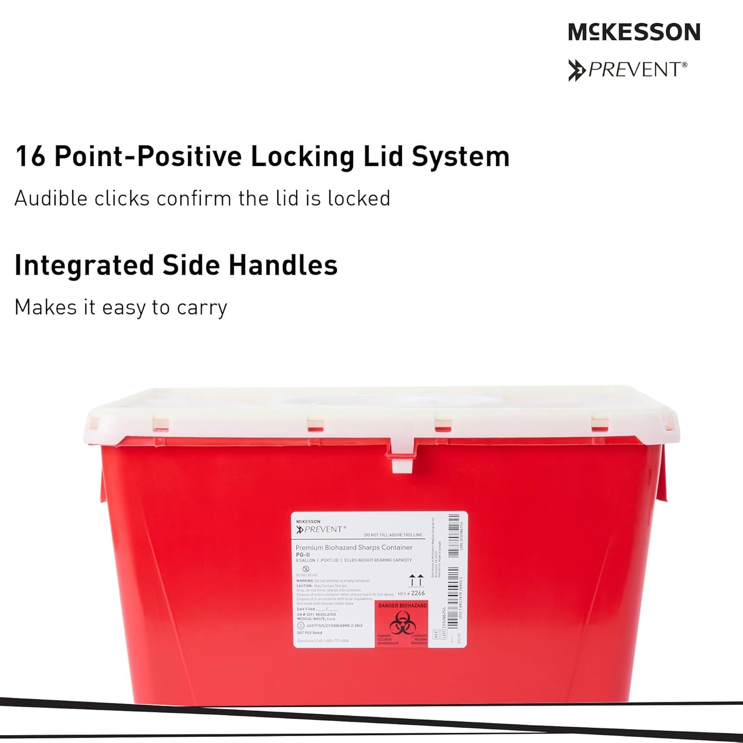 McKesson Prevent Sharps Container 8 gal. Vertical Entry Case of 9