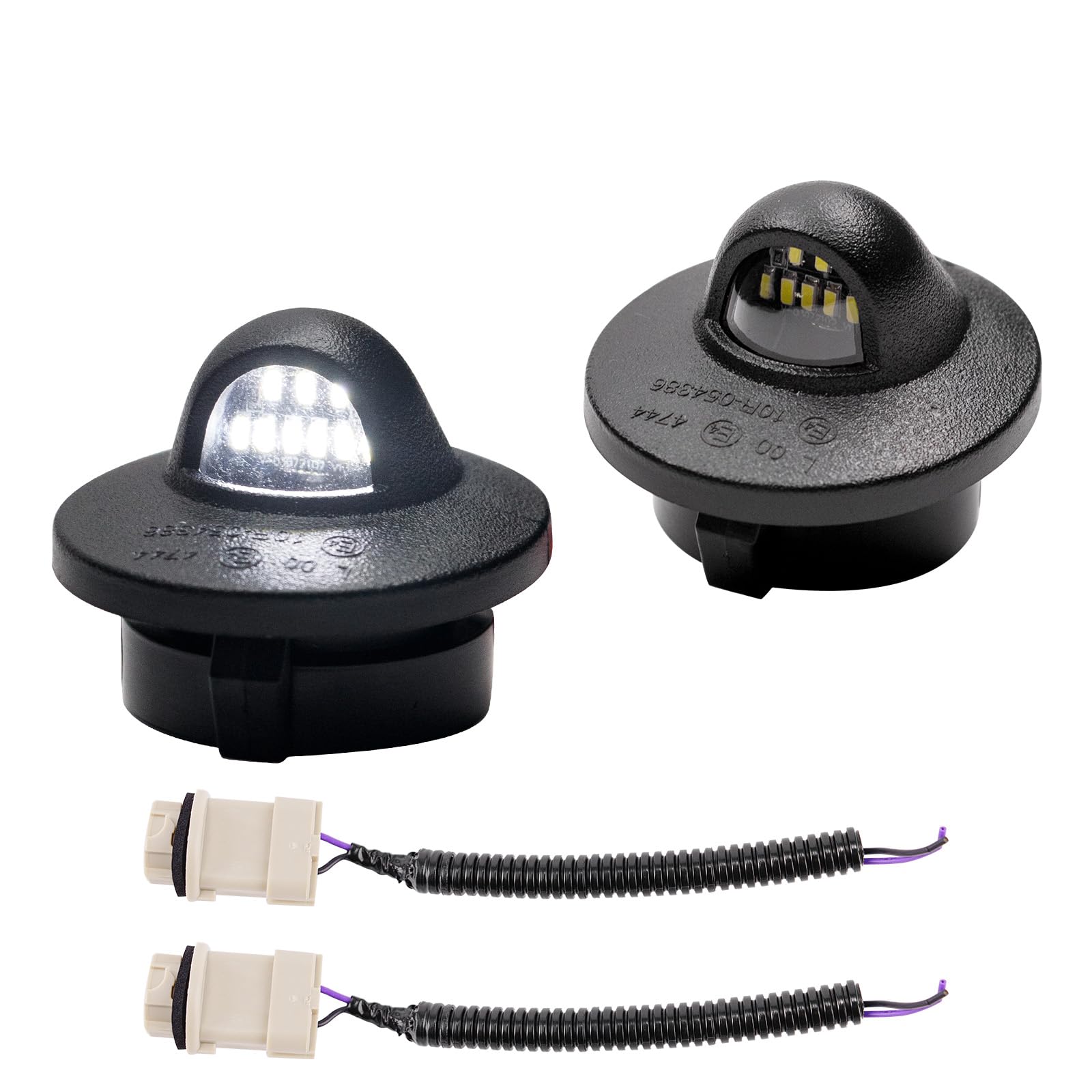 LUDARM LED License Plate Light with Socket Wiring Harness Plugs Compatible with F150 1990-2014 F250 F350 1980-2016 F450 F550 1999-2016 for Ranger 1983-2011 for Bronco Explorer Excursion Expedition