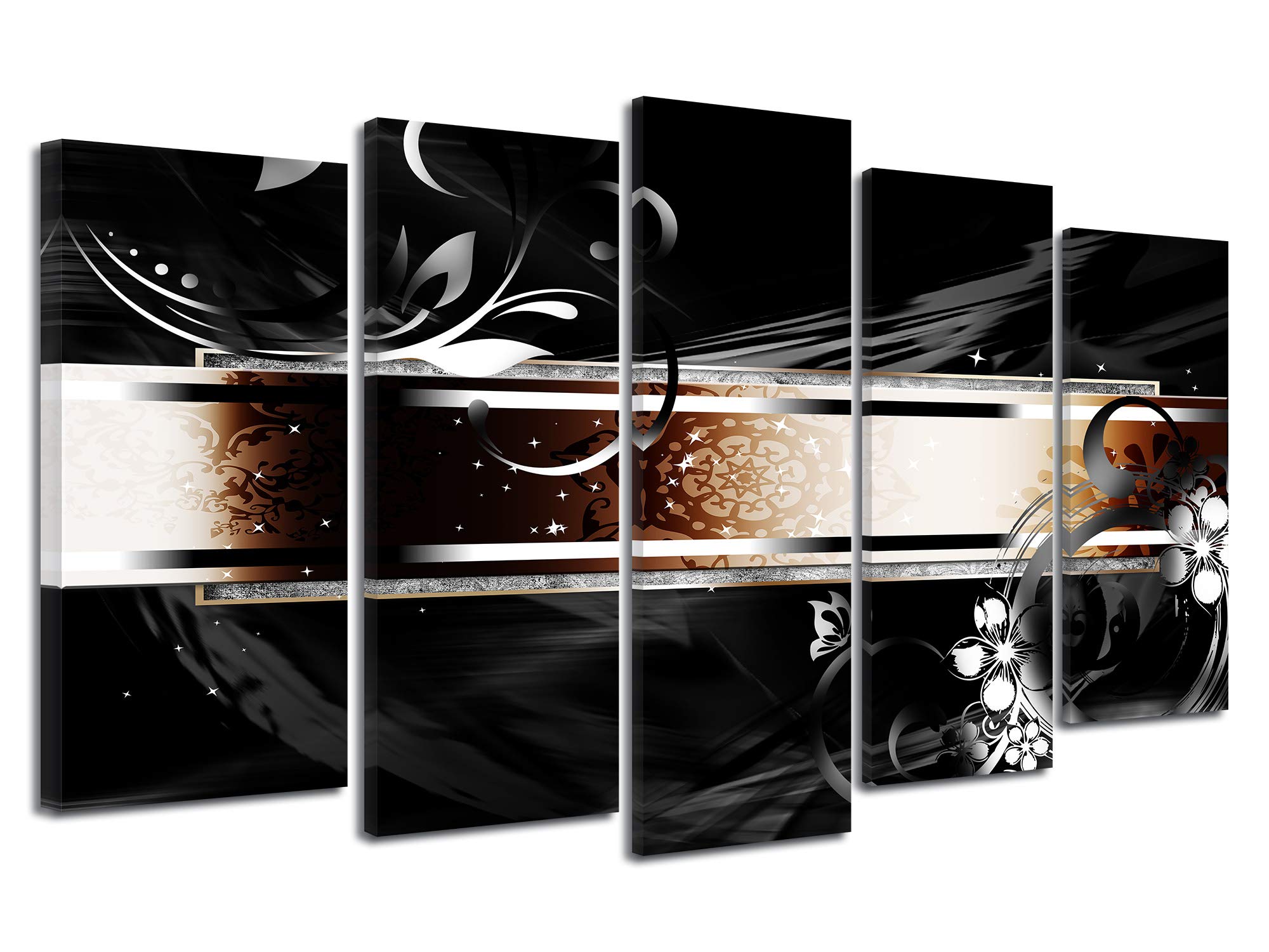 Declina, Quadro Decorativo da Parete per Soggiorno Moderno, Quadro Decorativo da Parete, Tela Decorativa Astratta HAMMAM 150 x 80 cm, Marrone, Canvas, Marrone, 150x80 cm