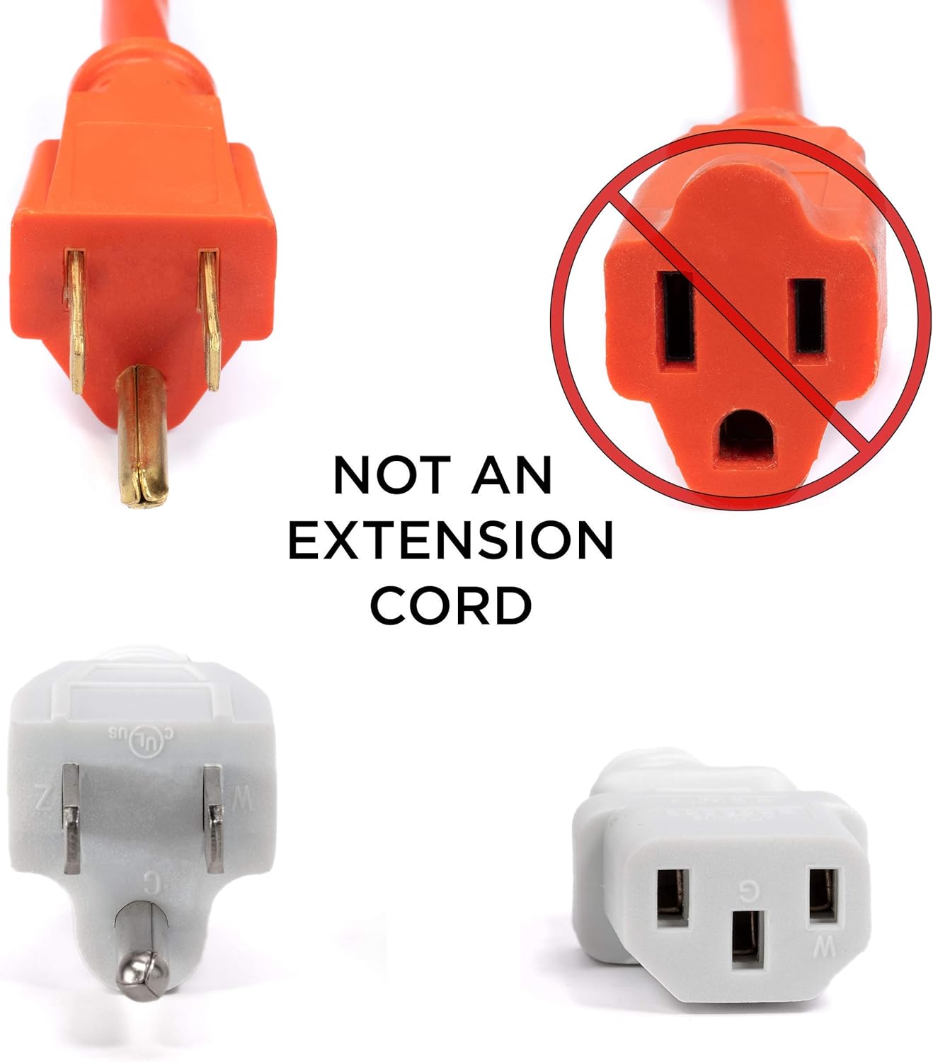 Tech Deals 🔥 AC Power Cord (3 Prong) - 25 Feet, White - Premium Quality Copper Wire Core - Computer, Medical, Server & Desktop - NEMA 5-15 to C13 / IEC 320 - UL Listed Power Cable