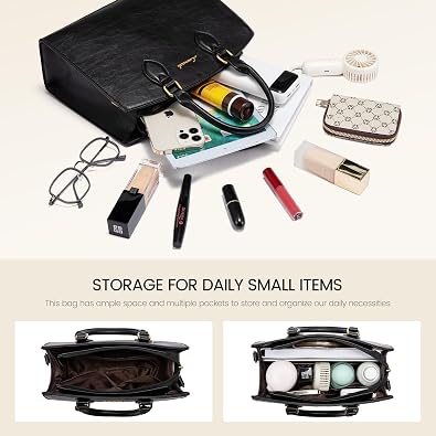 LOVEVOOK Purses and Handbags for Women, Vintage Tote Shoulder Bag Trendy, PU Leather Satchel Bag, Medium Ladies Hand Bag