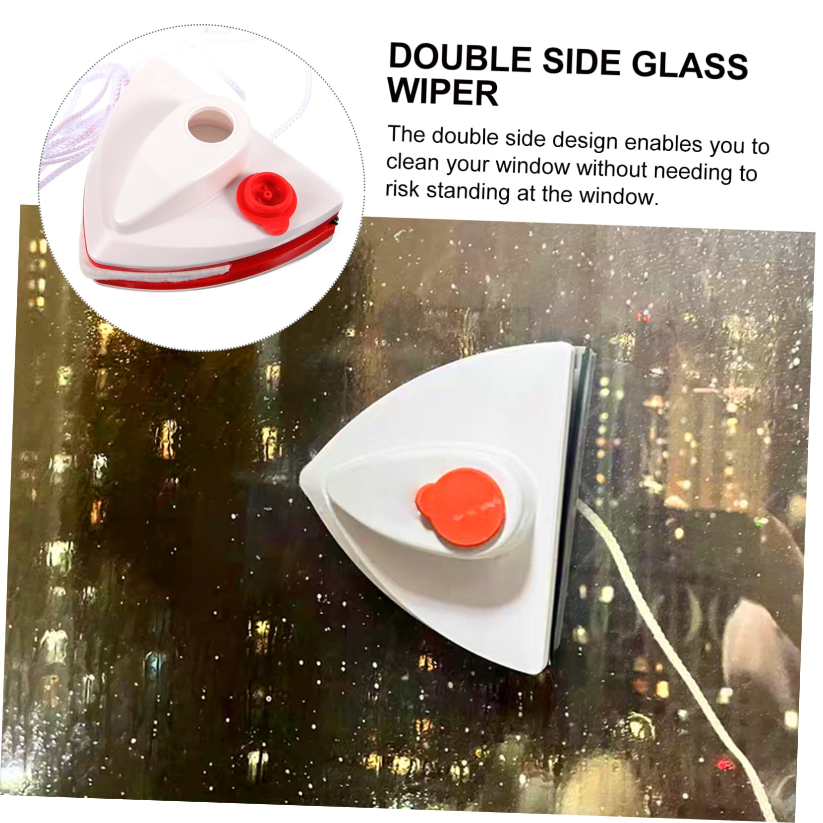 Imán Limpiador de Ventanas de Doble Cara Triangular Blanco