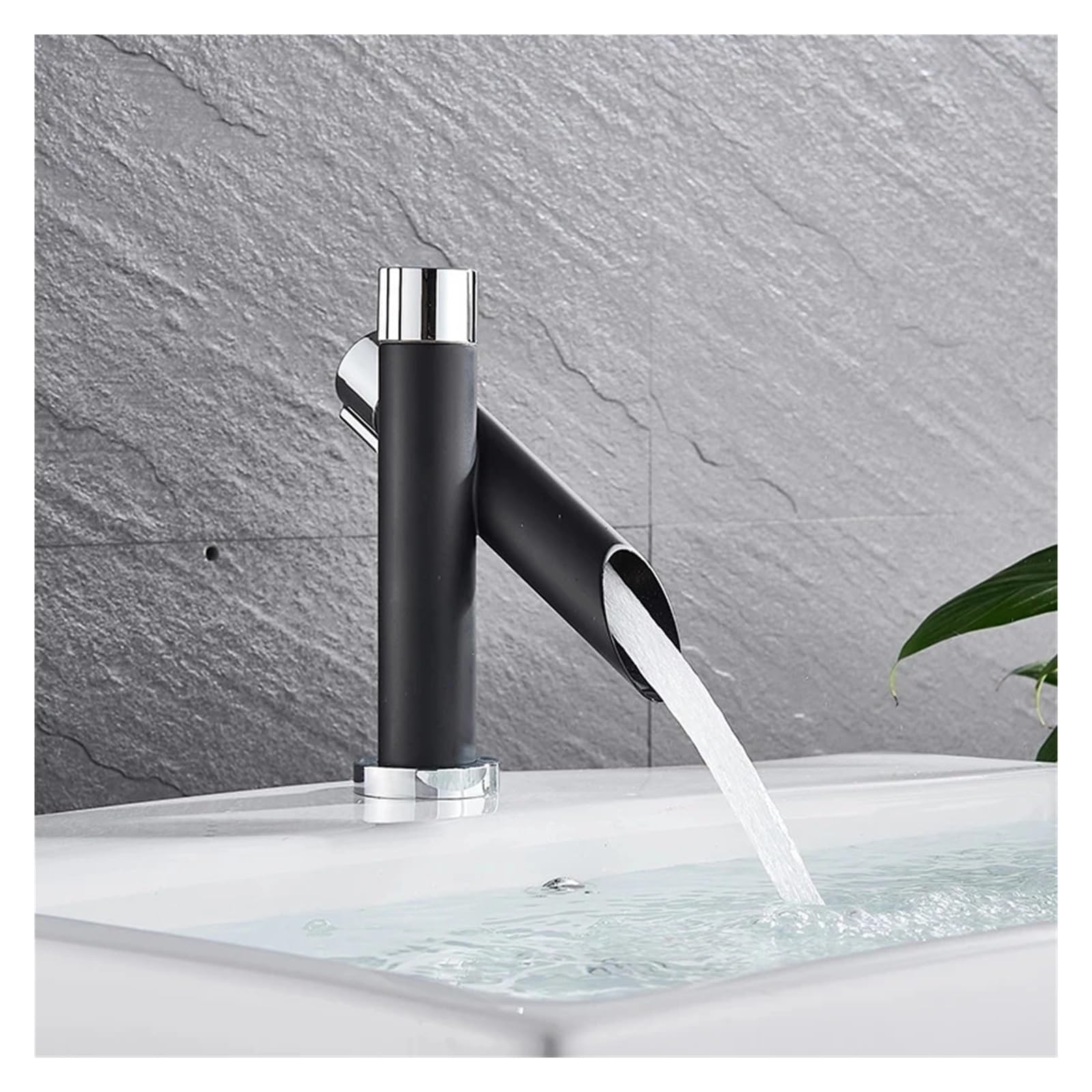 Robinet de lavabo cascade chromé à double poignée pour mitigeur de salle de bains sur comptoir
