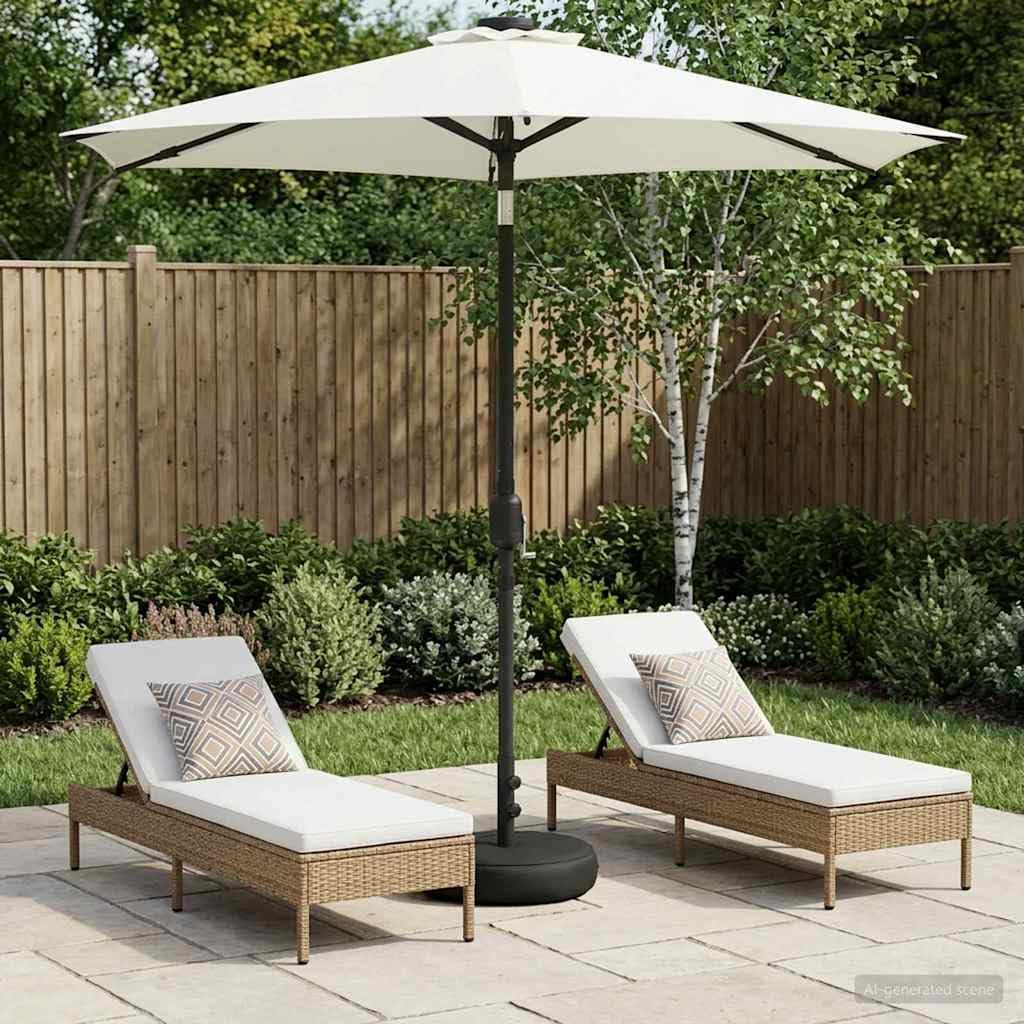SYDE Ombrellone da giardino con luci LED e base, 230 x 230 cm
