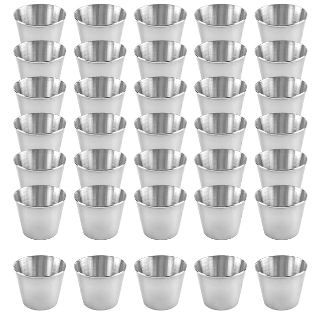 Miseczki do sosu ze stali nierdzewnej 45 ml, zestaw 35 sztuk, Ø 4,8 cm