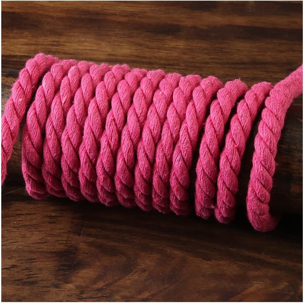 Twisted Cotton Rope 6,8mm Cotton Cord Made of Natural Fibers in 3 Strands for Home Decor, Living Room, Hammock, DIY 20M durable Cotton Rope (Color : 6mm, Size : 50m)