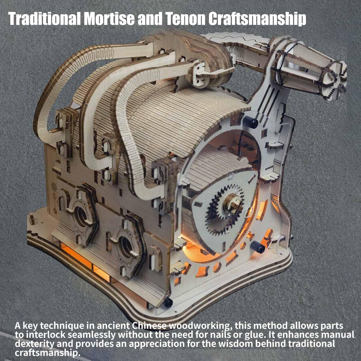 Drewniane puzzle 3D dla dorosłych, mechaniczny silnik rotacyjny 3D, drewniane puzzle, zestaw modelarski, 270 sztuk, silnik spalinowy, zestaw modelarski, zestaw do budowy silnika 3D