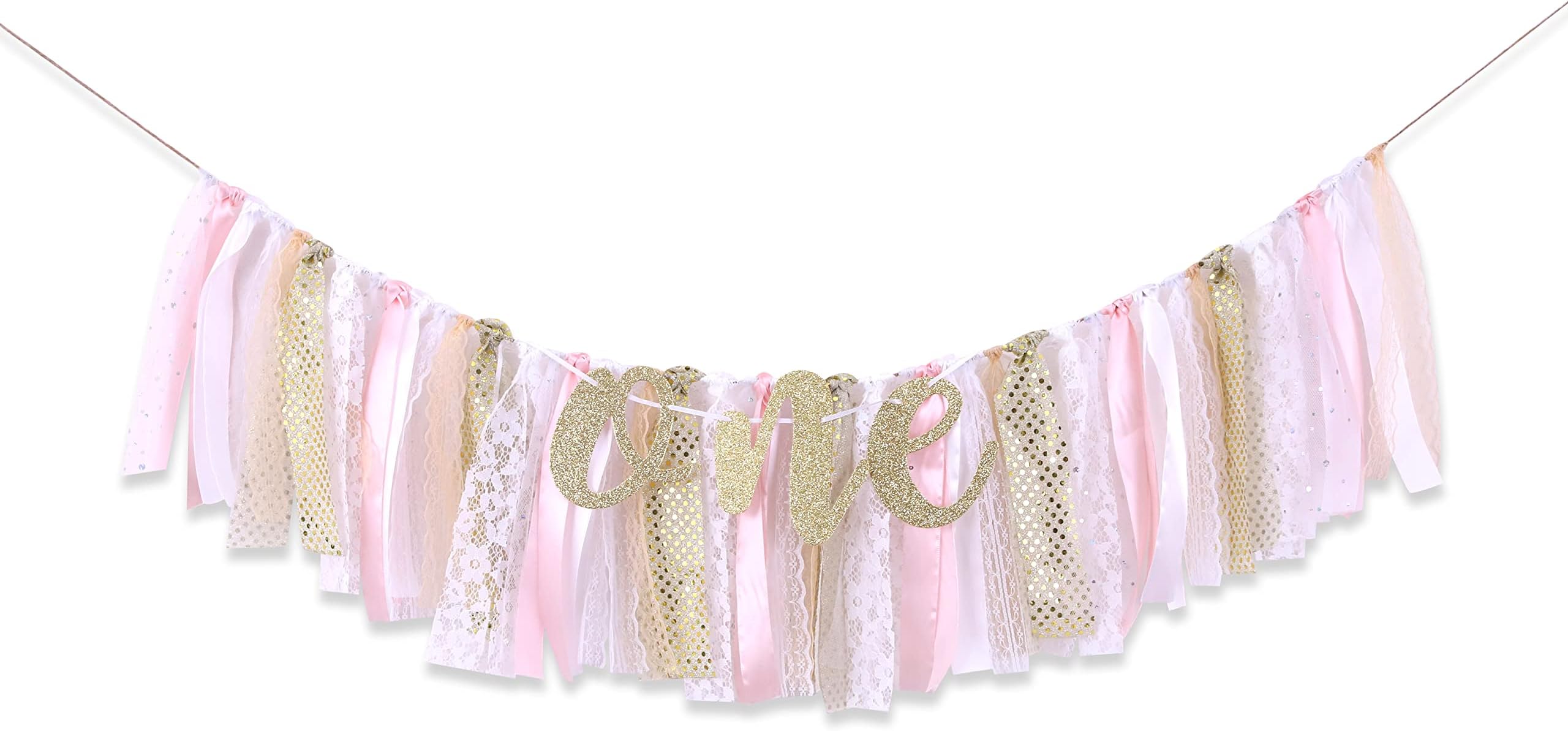 Pink Gold Pumpkin High Chair Banner - 1st Birthday Girl Halloween Photo Prop Decorations