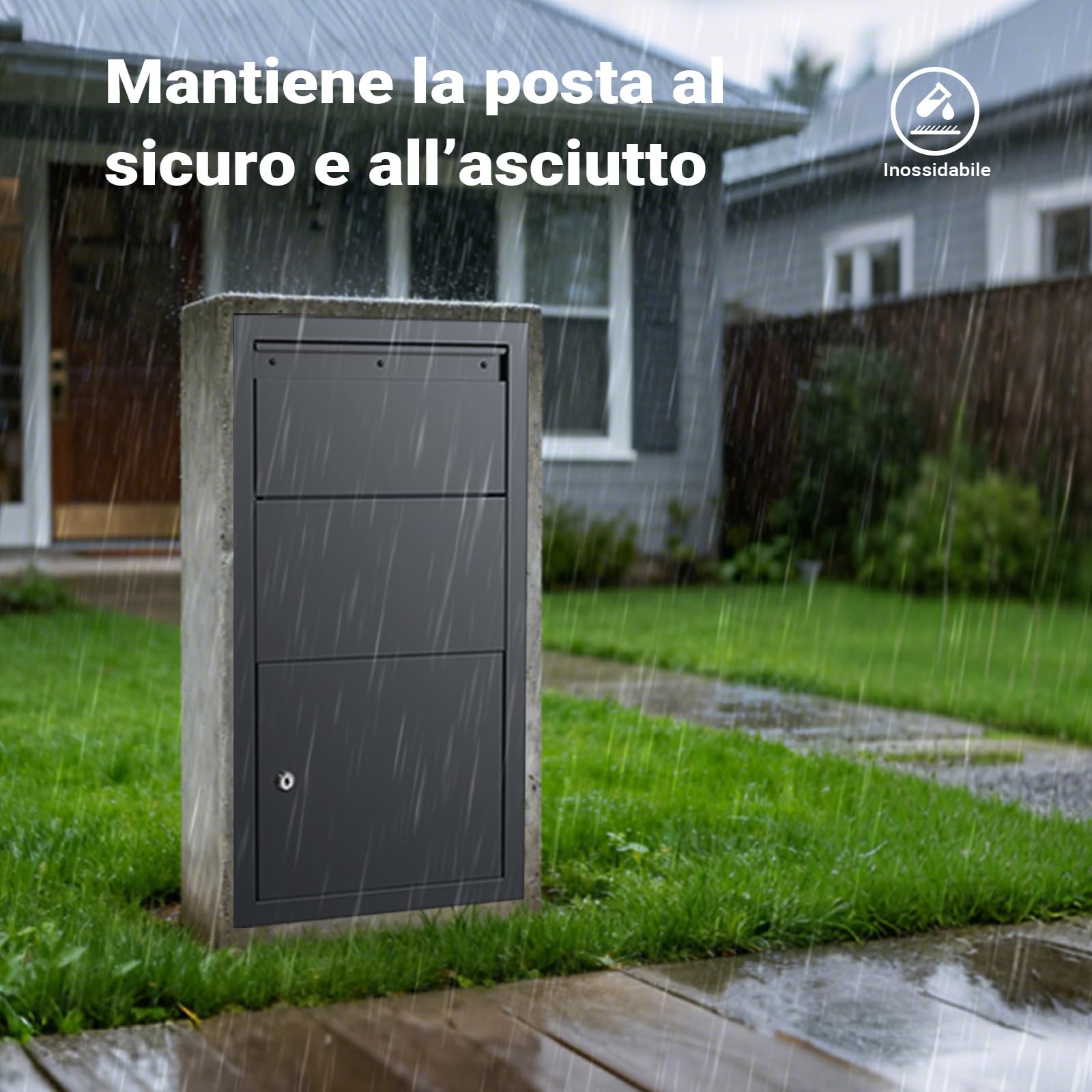 XPOtool Cassetta per pacchi antracite a parete 47 x 22 x 87 cm Cassetta della posta Portapacchi
