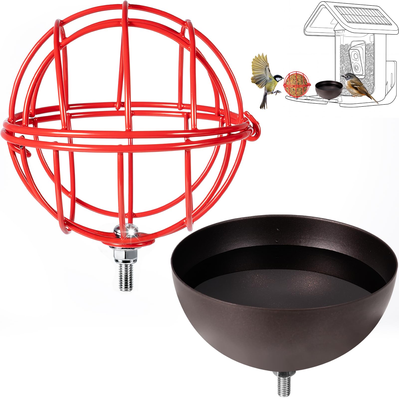SheeChung Metal Suet Ball Holder for Bird Buddy,Bird Water Feeder Outdoor