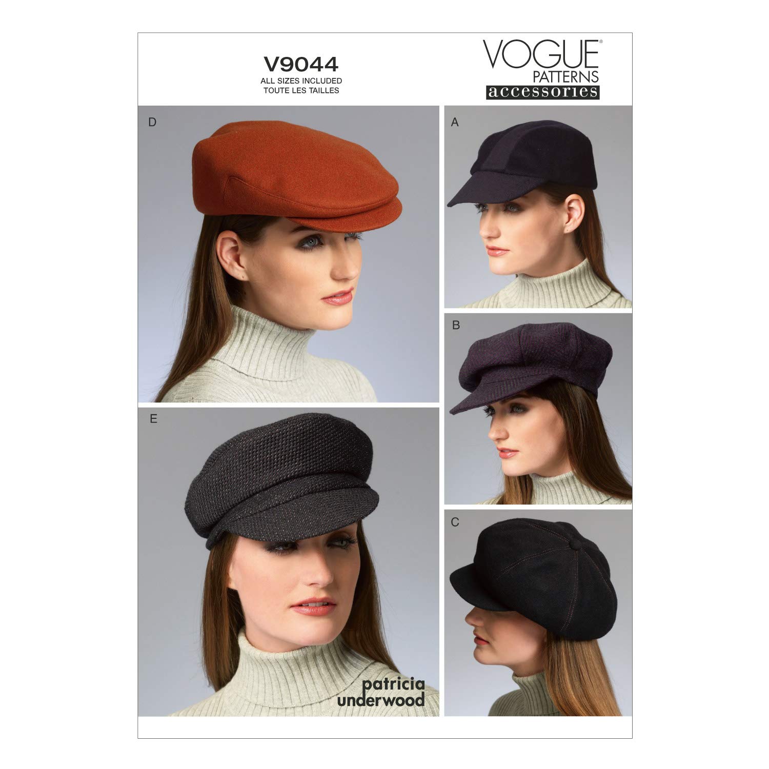 Patricia Underwood Vogue V8891 5 Bucket Hat Patterns From XS- L Sizes Patricia Underwood Hat Pattern - Etsy main image 2