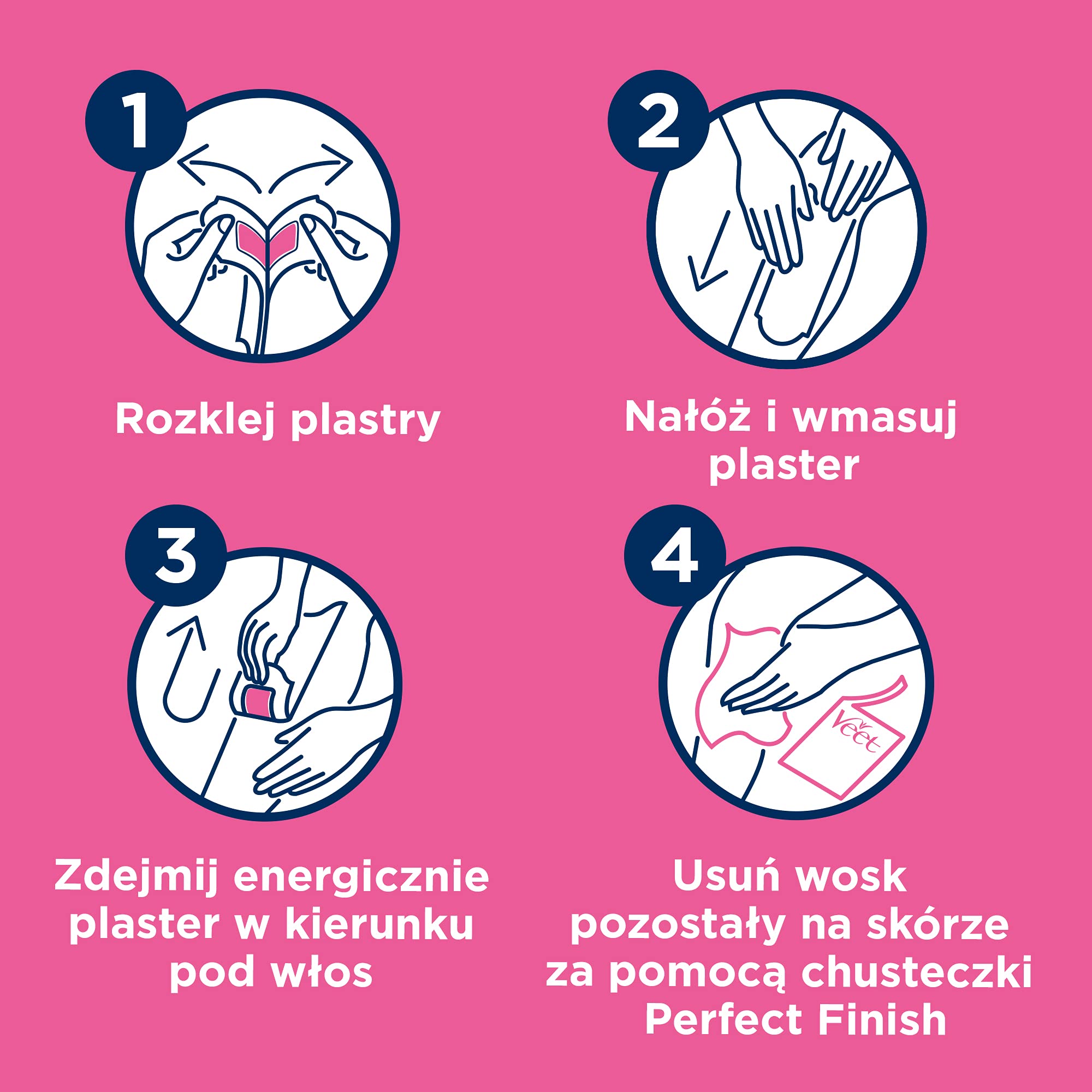 VEET MINIMA Plastry do depilacji z woskiem dla skóry wrażliwej 12 szt