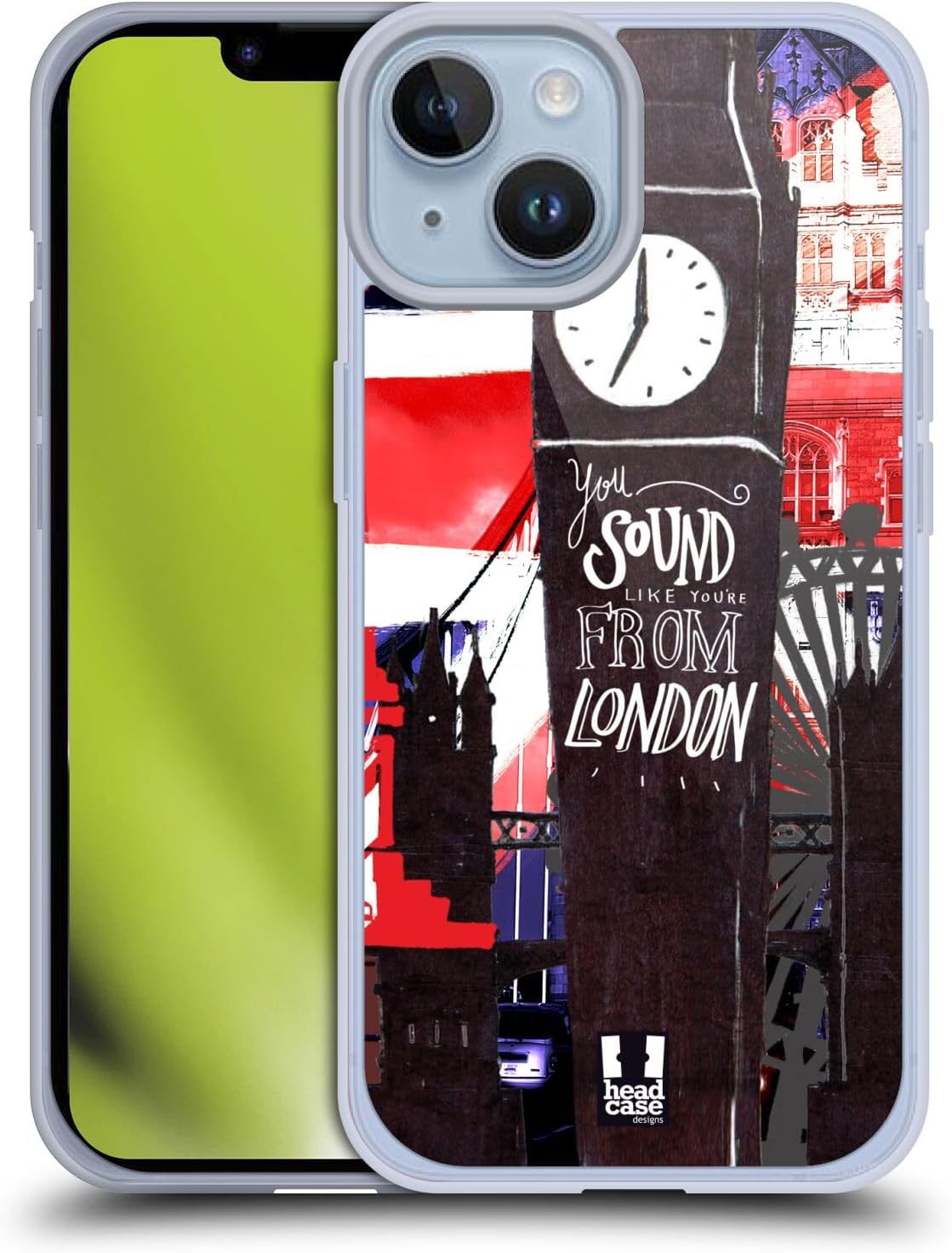Head Case Designs Silhouettes I Love London Gel Case [Military Grade Protection] Compatible with Apple iPhone 14 and Compatible with MagSafe