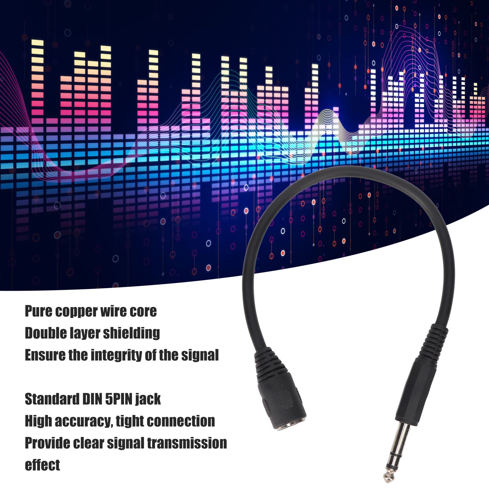 MIDI to 3.5mm Breakout Cable,6.35mm to 5 Pin DIN Female Cable,5 Pin DIN Female to 6.35mm Male Connector Jack Plug Wire Cord,Microphone Sound Output Sound Adapter Cable - Image 4