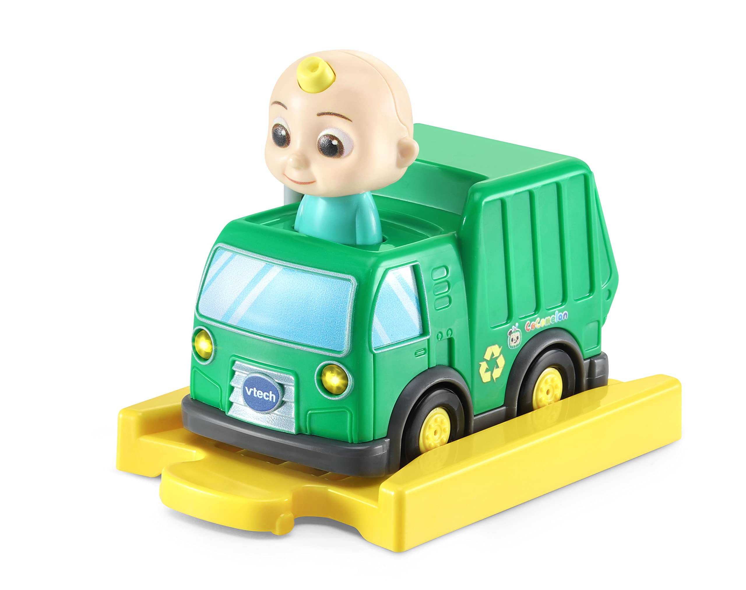 VTech Toot-Toot Drivers CoComelon JJâ€™s Recycling Truck & Track, Interactive CoComelon Toddler Toy Pretend Play With Lights & Sounds, Official CoComelon Gift, Ages 1, 2, 3+ Years, English Version