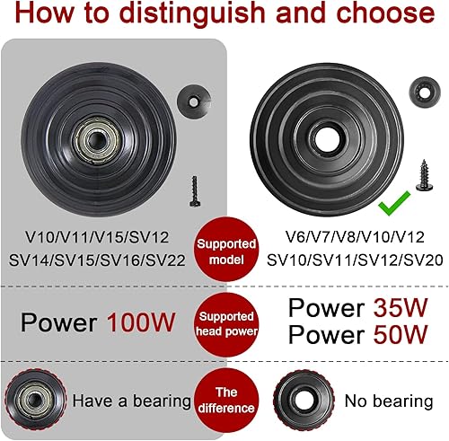Miniatura 4 de Rueda de bola + ruedas de suela para aspiradora Dyson V6 V7 V8 V10 V11 V12 DC58 DC59 DC62 DC74 aspiradora 35W 50W Direct Drive Cleaner Ruedas piezas