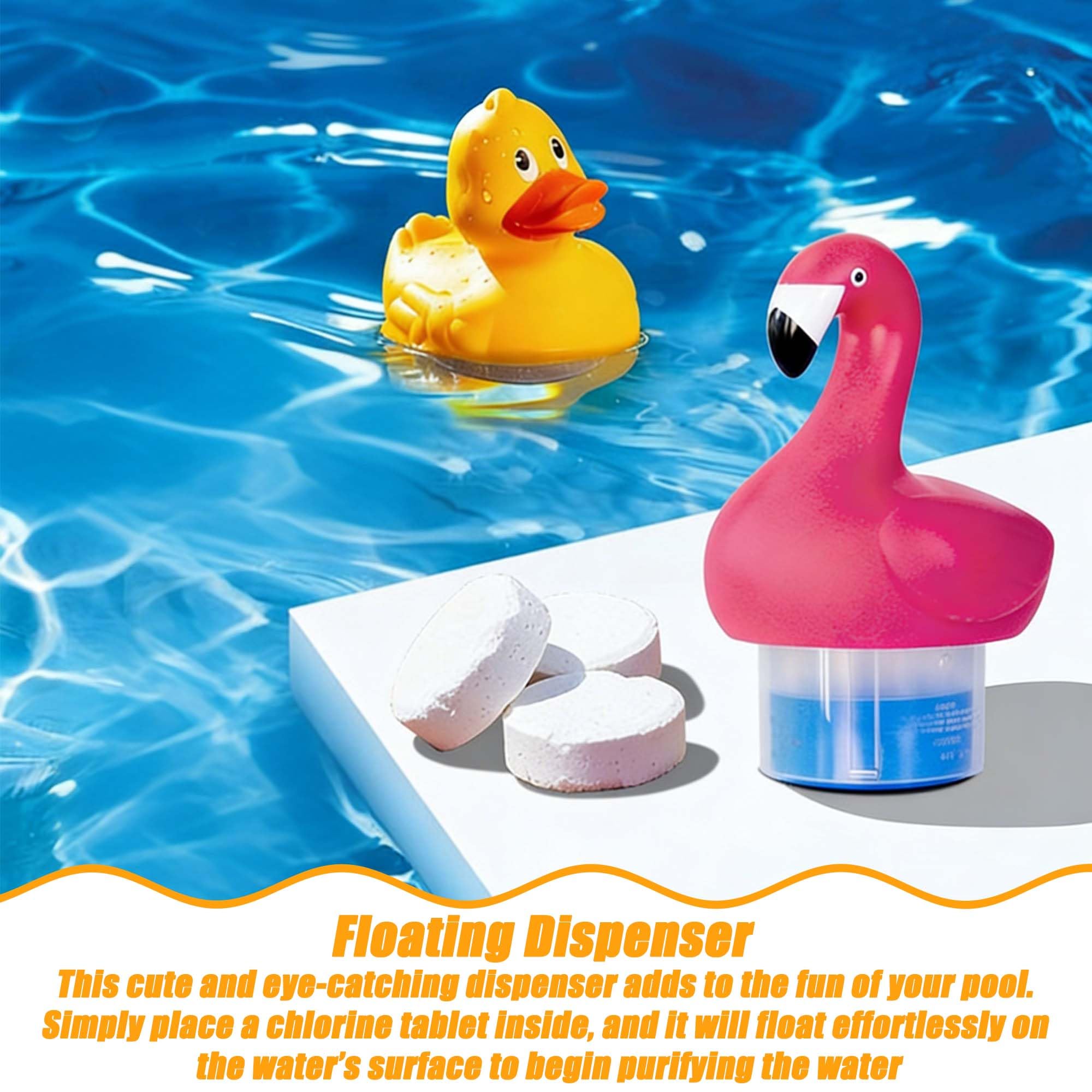 ZAHD Support de Tablette Flottante Distributeur de Chlore pour Piscine Distributeur de Chlore Flottant et de Produits Chimiques Flotteur de Chlore pour Piscine Extérieure pour piscines spas (Jaune)