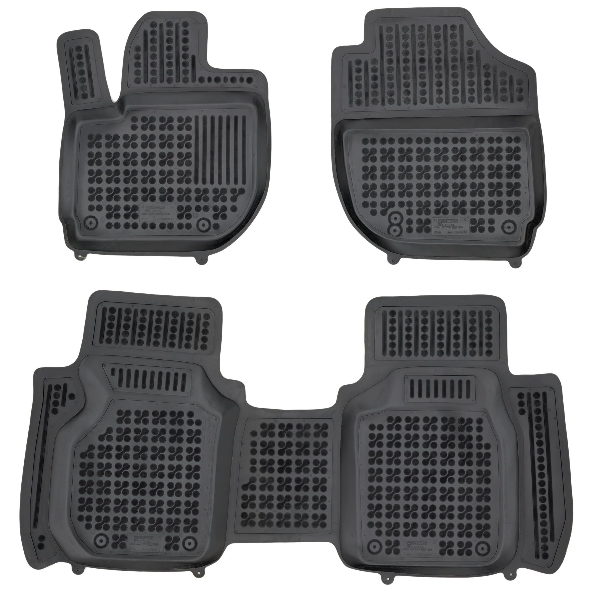 M MOTOS Alfombrillas de goma para Honda Jazz III (GK) 2015-2020 Mejora la comodidad de tus viajes con la alfombrilla antideslizante para coche - alfombrillas para coche para todo tipo de clima, protec