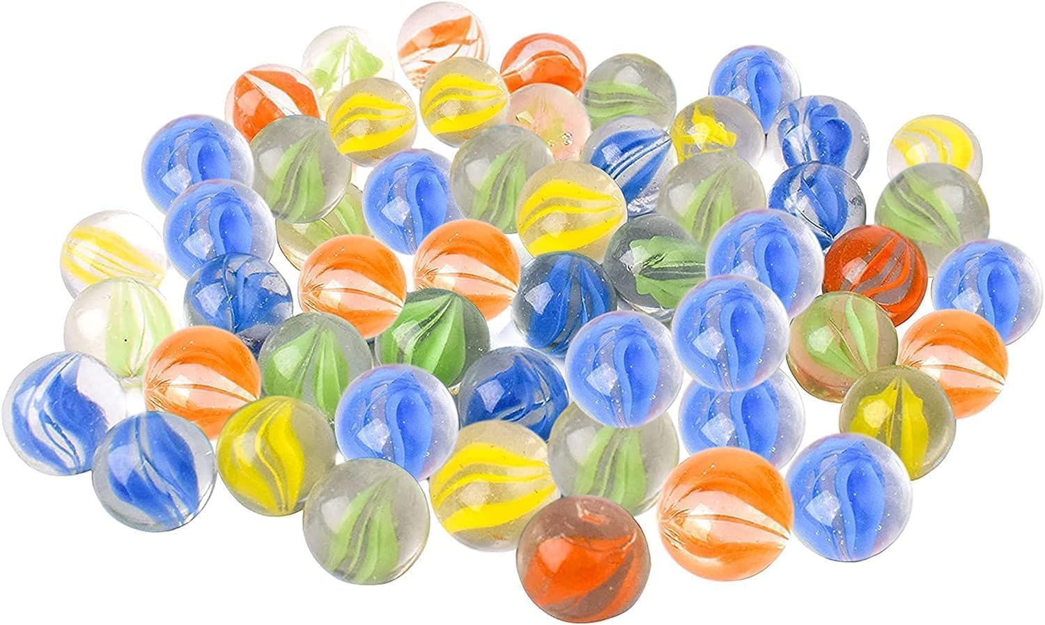ARSUK Children's Balls 16 mm – 40 Assorted Coloured Glass Marbles, Buki Balls, Rare Sun Nuggets for Decoration, Children's Multi-Coloured Ball Games for Plant Decoration