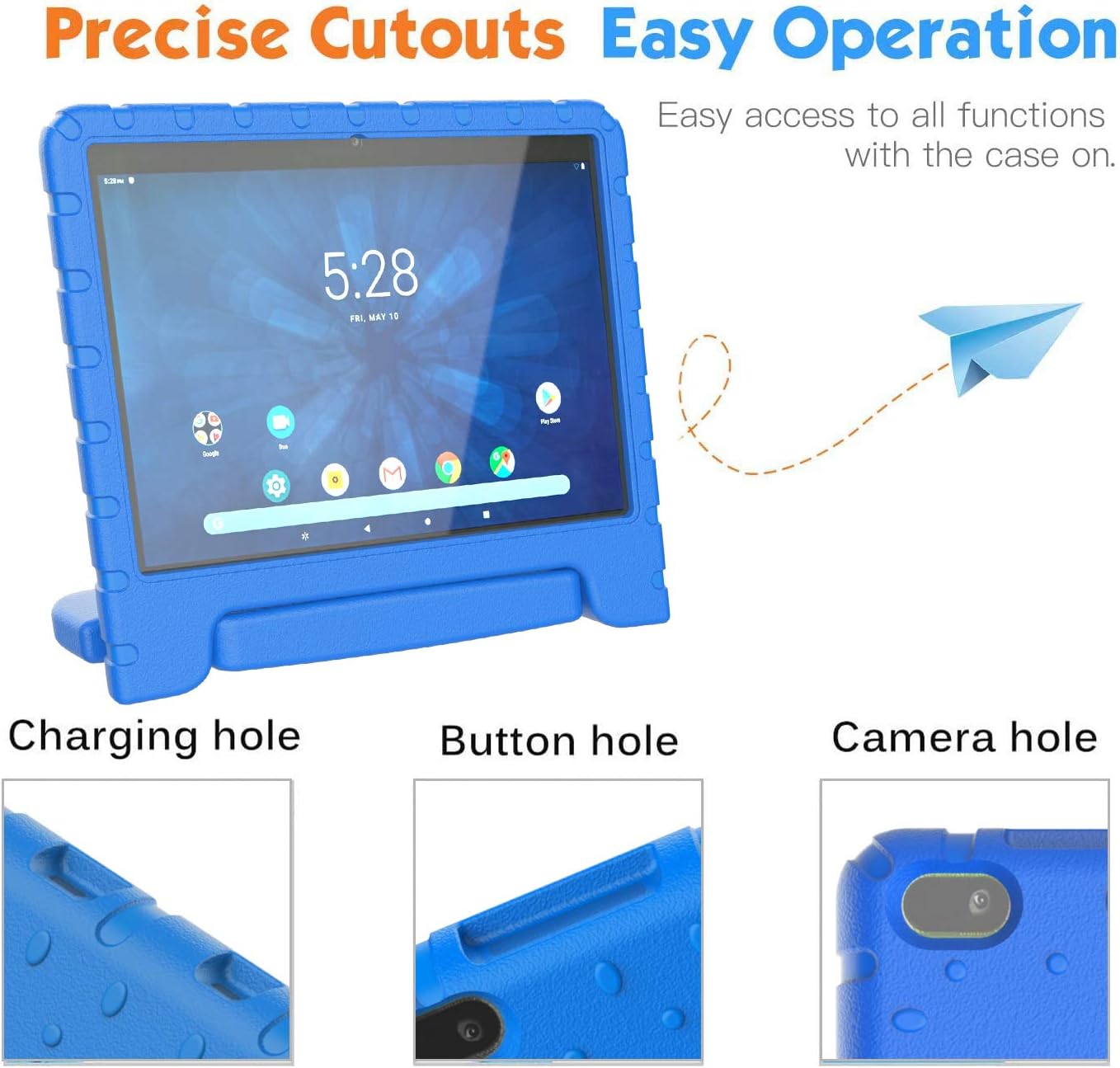 BMOUO Kids Case Only for Onn 10.1 Tablet Case 1 Generation 2019 Model:ONA19TB003,Shockproof Light Weight Handle Stand Kids Case for Onn Tablet 2019 Release (Model: ONA19TB003), Blue