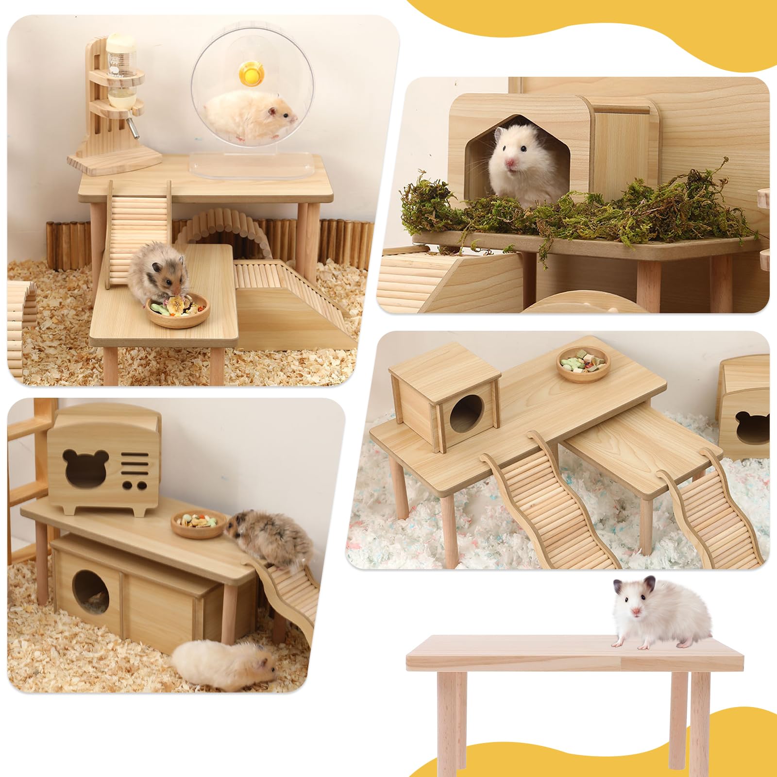 Plateformes - Plateforme pour Hamster - Convient pour Les Hamsters, Les Lapins, Les Chinchillas,Les Cobayes,La Coupe Est SoignéE Et Lisse, Et Ne Nuira Pas à Votre Animal de Compagnie (M)