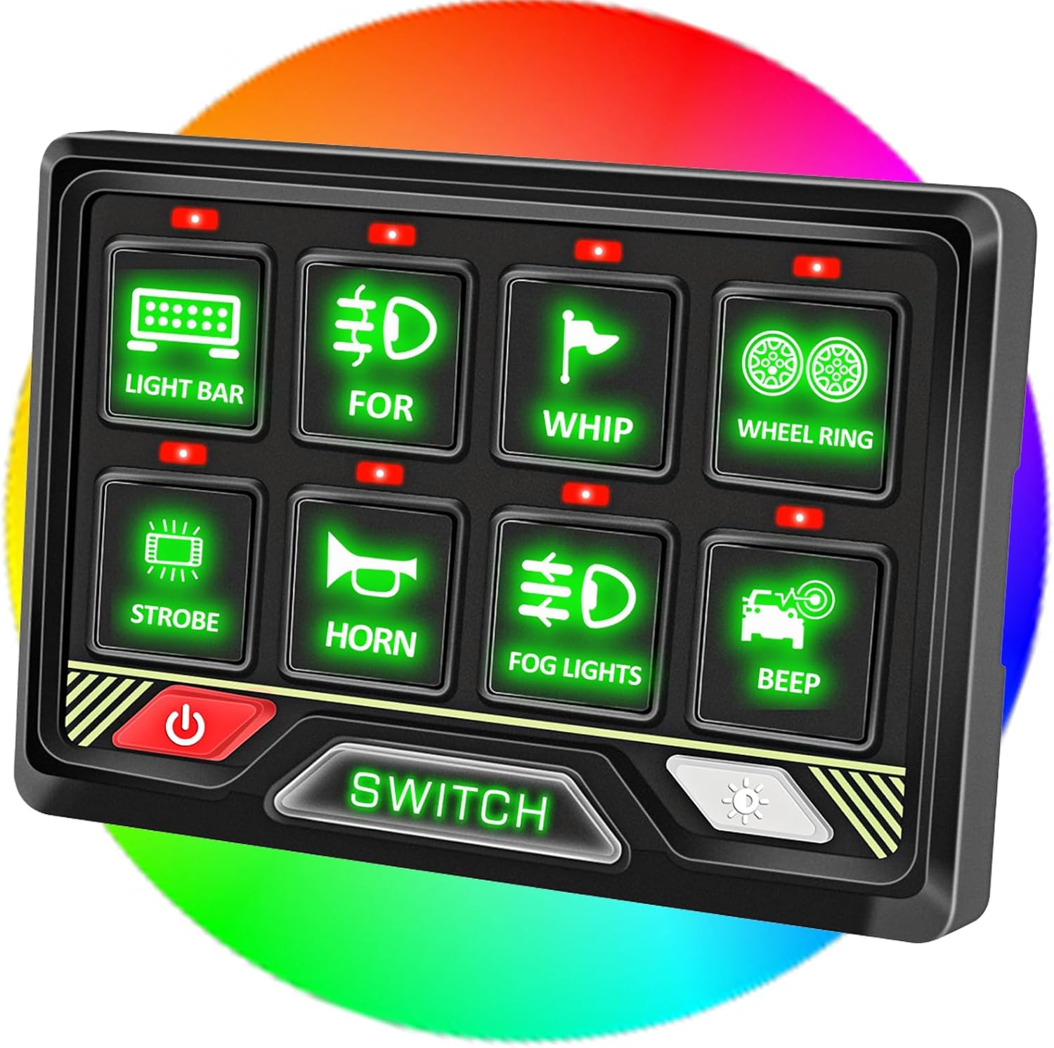 Chelhead RV Accessories, 12V Exterior Light, 8 Gang Switch Panel Compatible with RV Van Trailer Food Truck
