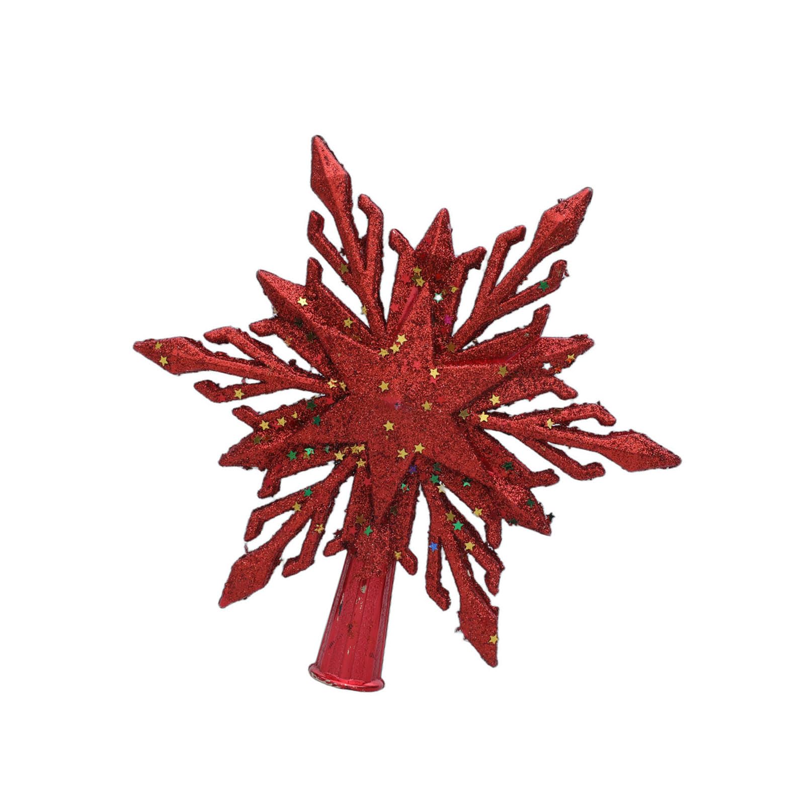 Tsophreniq Sturdy Glittered Snowflake Christmas Tree Toppers with Easy Installation Celebratory Tree Ornament Christmas Toppers