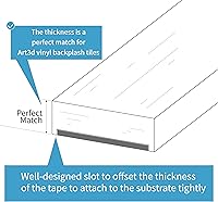 Vista 9 de Art3d Moldura de Vinilo Flexible de 30 Pies para Despegar y Pegar para Bordes de Azulejos de Pared, Protector contra Salpicaduras de Cocina, Marco