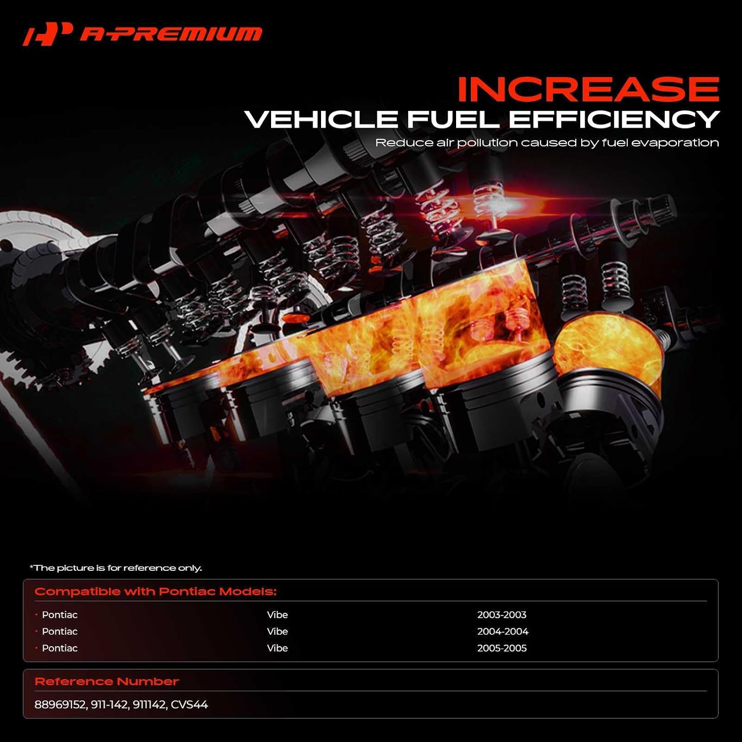 A-Premium Vapor Canister Vent Solenoid Valve Compatible with Pontiac Vibe 2003 2004 2005, Control Valve Assembly