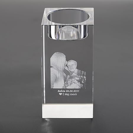 Amazon.com: Personalized Photo Crystal Candle Holder, Custom 3D Crystal