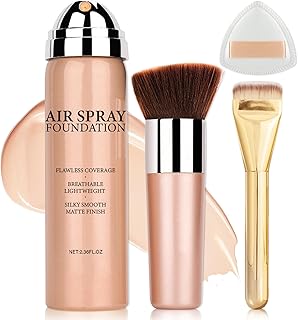 AIUEO Magic Minerals Airbrush Foundation Makeup Silky Mist Spray Foundation Makeup Airbrush Flawless Setting Spray Foundation for Mature Skin-Natural