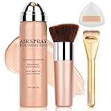 Magic Minerals Airbrush Foundation Makeup Silky Mist Spray Foundation Makeup Airbrush Flawless Setting Spray Foundation for Mature Skin-Natural
