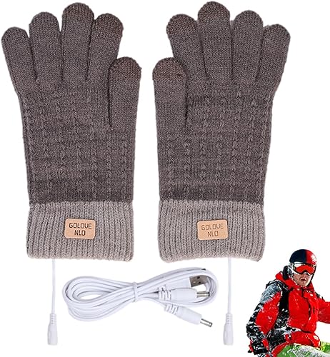 Miniatura 6 de Guantes térmicos recargables USB, guantes calentadores de manos, guantes de invierno ligeros USB, guantes cálidos para pantalla táctil con