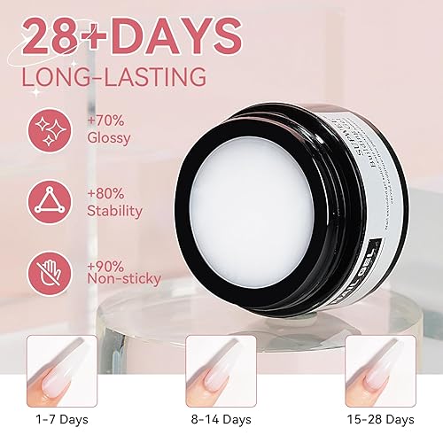 Miniatura 6 de Gel de arte de uñas 3D transparente y blanco, gel sólido constructor para uñas, antiadherente, para escultura de manos, geles duros con doble