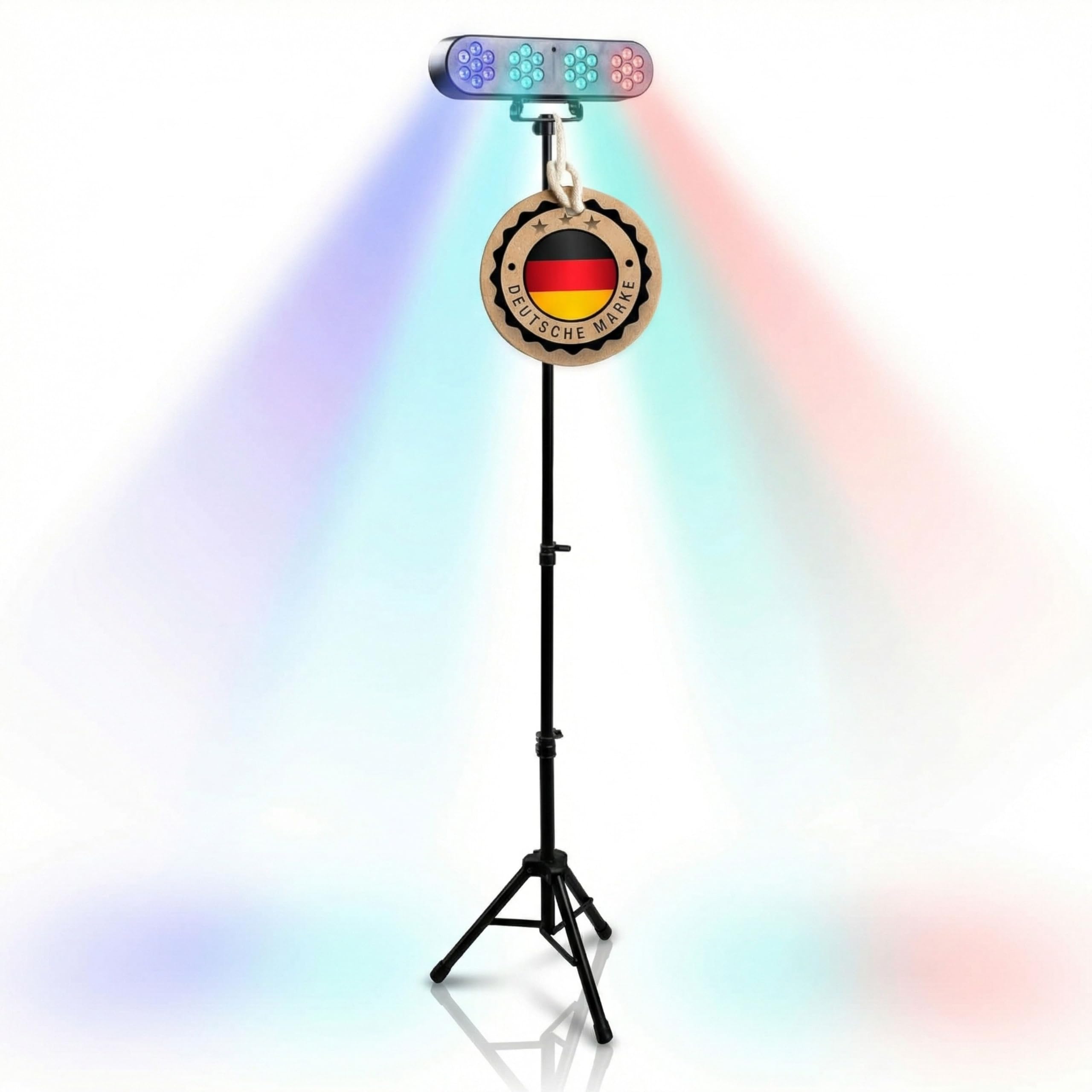 ETEC Professional LED DJ Magic Bank 1 Partybar Effekt Scheinwerfer mit Stativ und Fernbedienung RGB Discolicht Lichtanlage Komplettset PAR Scheinwerfer Veranstaltung Bühne