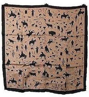 Wild Rag Tan Cowboy Silhoutte Silk Scarf